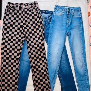 Hollister Black and Blue Straight Leg Jeans
